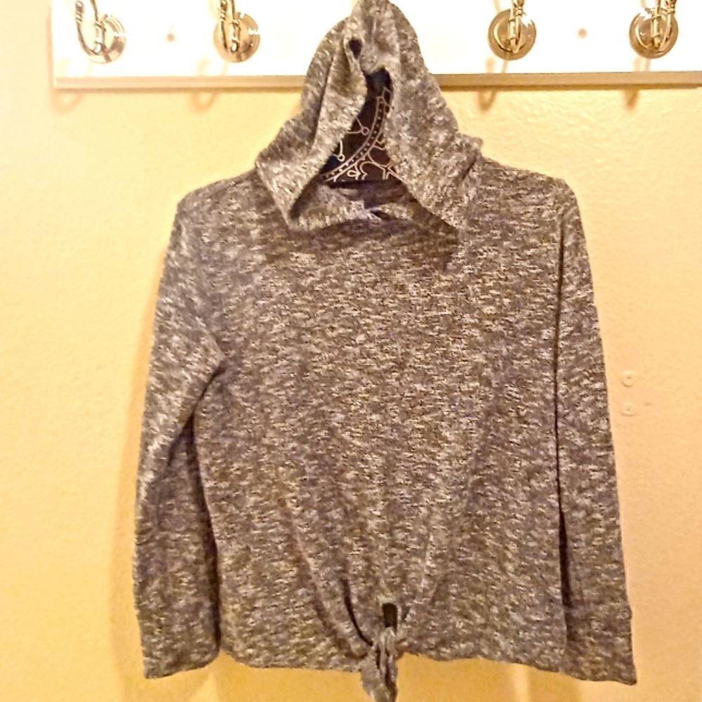 Old Navy Grey knotted hoodie girl 10/12